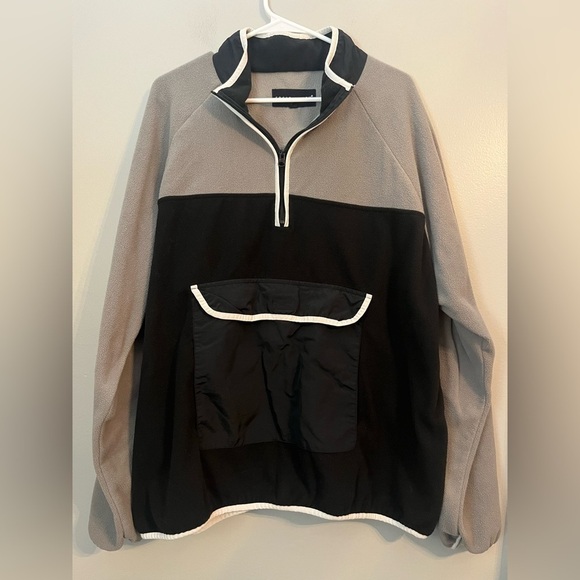 Edgar & Ash Other - Edgar & Ash Black and Gray Front Pocket Quarter Zip Pullover Fleece Size XL